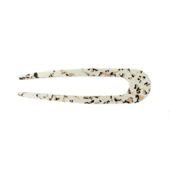 MACHETE Italian Acetate hair pin with Terrazzo finish for a polished, secure hold.