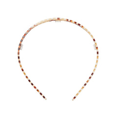 MACHETE premium Italian acetate headband in tortoise checker offers smooth, durable daily wear.