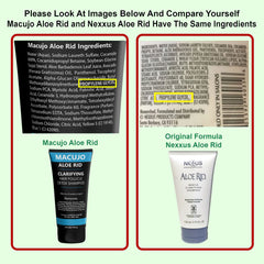 Macujo Aloe Rid ingredients emphasis on chelating cleanses minerals and pollutants