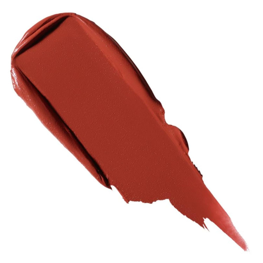 MAC Sugar Dada swatches reveal brownish orange red with silky matte finish