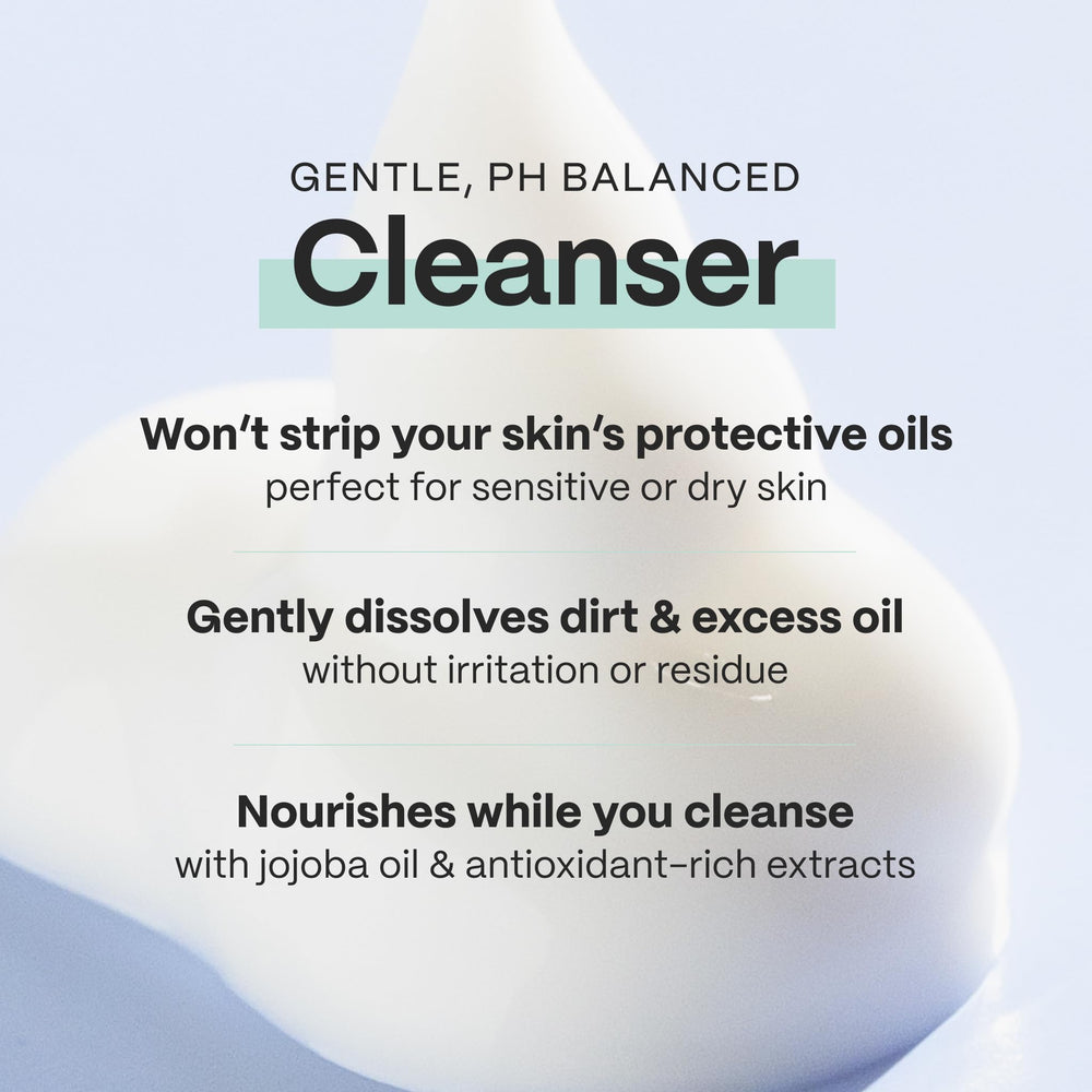 Mad Hippie Cream Cleanser tube pour showing gentle, hydrating cleanse for dry skin.