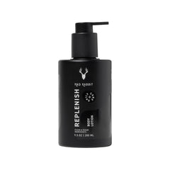 Mad Rabbit Replenish lotion bottle front view for fragrance-free daily hydration