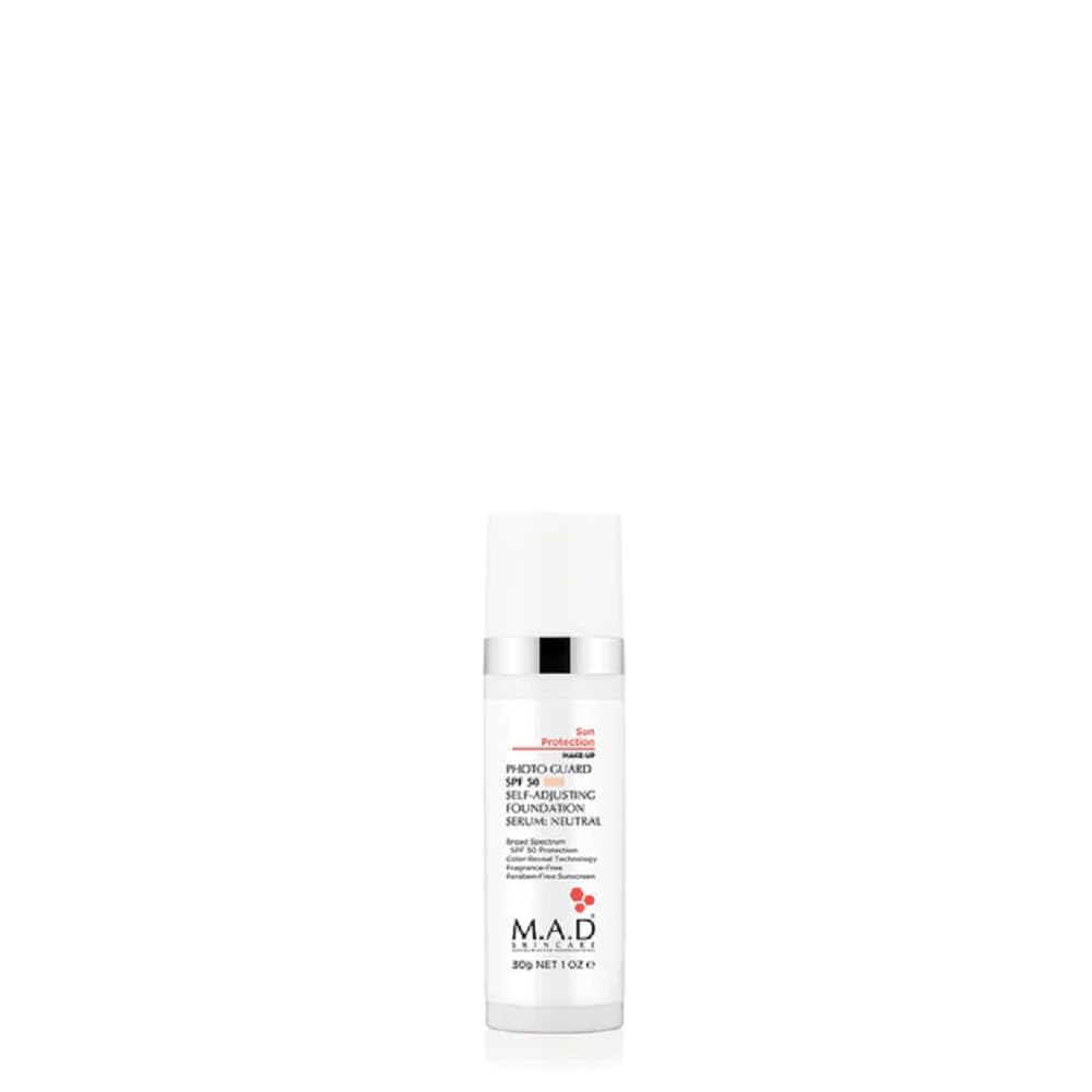 M.A.D Skincare Photo Guard SPF 50 bottle with pump for versatile protection and glow