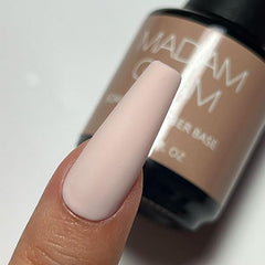 Madam Glam Rubber Base nude swatch highlights seamless color base.