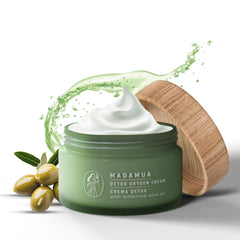MADAMUA Detox Antioxidant Moisturizer bottle pump shows light daily hydration for dry skin