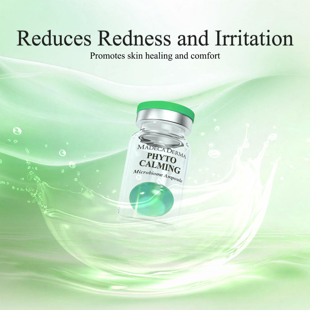 Madeca Derma Phyto-Calming botanicals imagery showcasing gentle skin support.