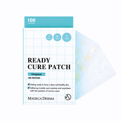 Madeca Derma Ready Cure Patch packaging showing 100 patches for acne care