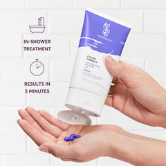 Tube illustration shows color-depositing formula with conditioning benefits