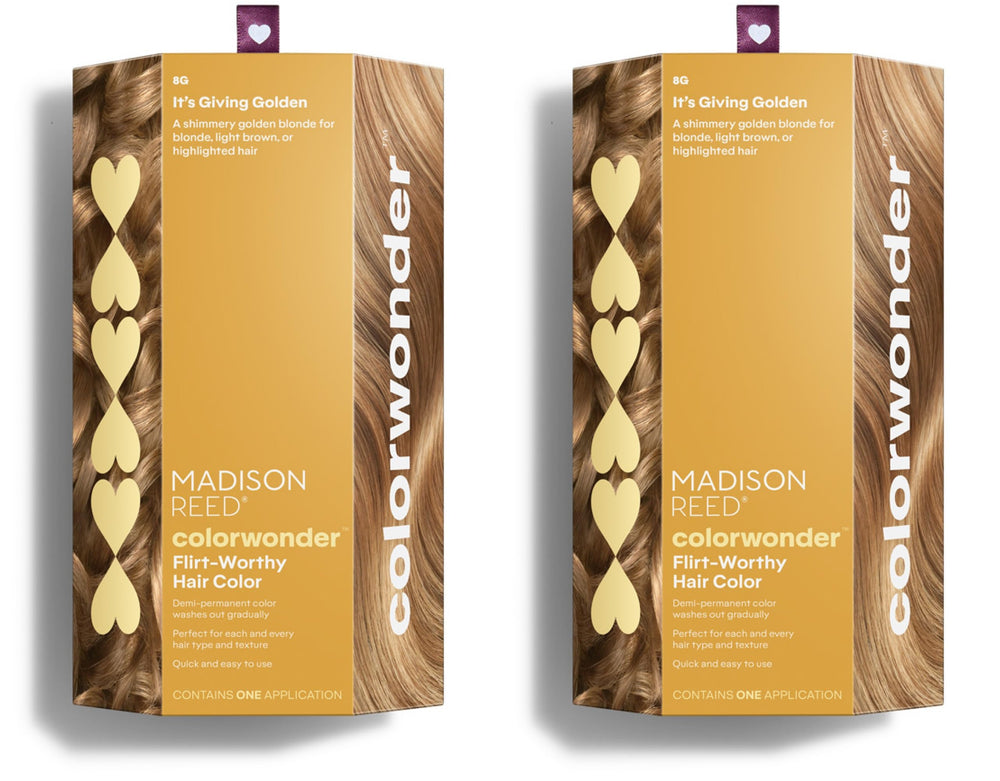 Madison Reed ColorWonder demi-permanent color bottle shows rich golden shade for lasting vibrance