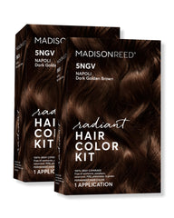 Madison Reed Radiant Color Cream for Napoli 5NGV creates warm dark golden brown tones.