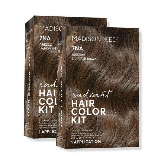 Madison Reed Radiant color kit 7NA Arezzo brown color cream delivers natural ash warmth