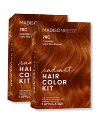 Madison Reed Radiant Color Kit 7RC bottle with light ginger red shade for at-home color