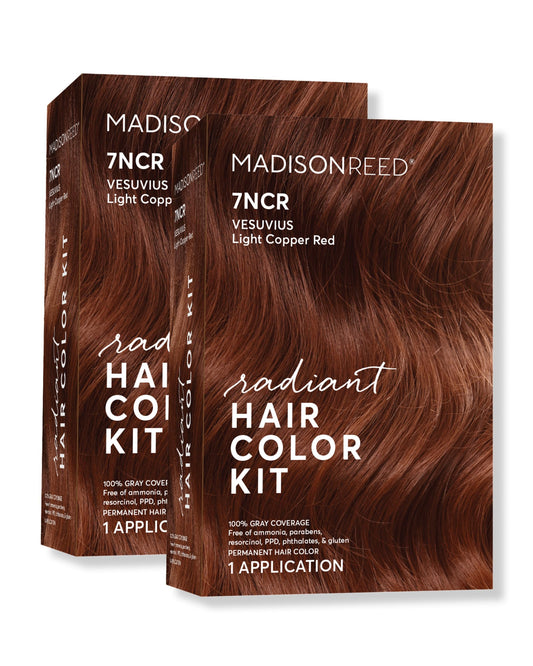 Madison Reed Radiant Color Kit 7NCR light copper red box for at-home gray blending