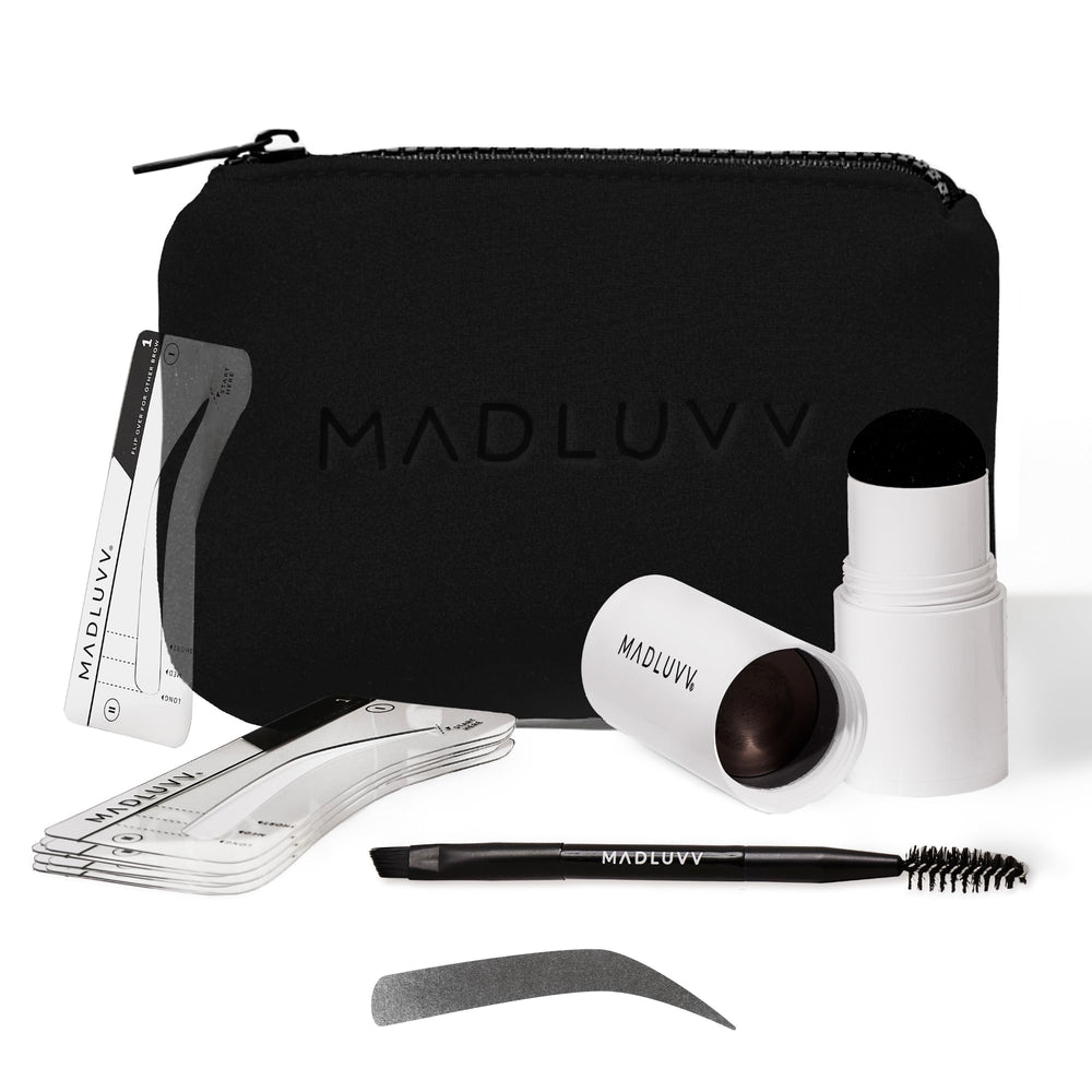 MADLUVV Brow Stamp Kit with nine shapes for fast natural-looking brows