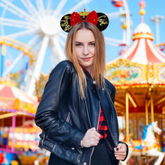MADO black glitter mouse ears headband adds festive sparkle for events