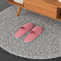 Maeline open-toe linen slippers, breathable comfort for home or spa.