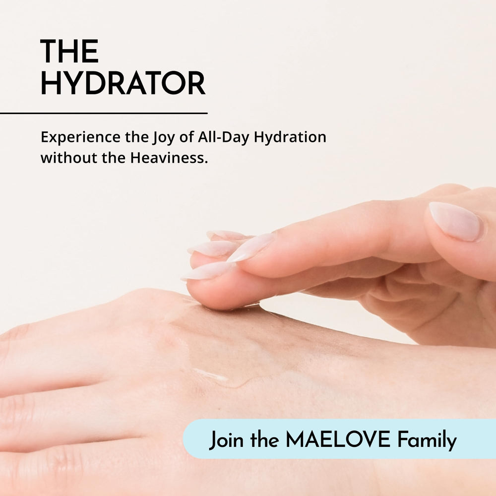 MAELOVE Hydrator bottle with outer box conveys premium USA-made quality for sensitive skin.