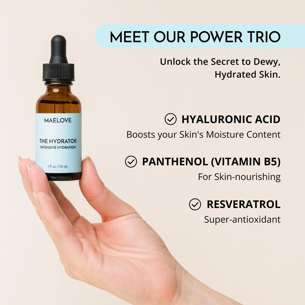 MAELOVE Hydrator top view underscores compact, travel-friendly packaging for daily routines.