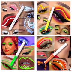 MAEPEOR neon eyeliner being applied smoothly for precise lines.