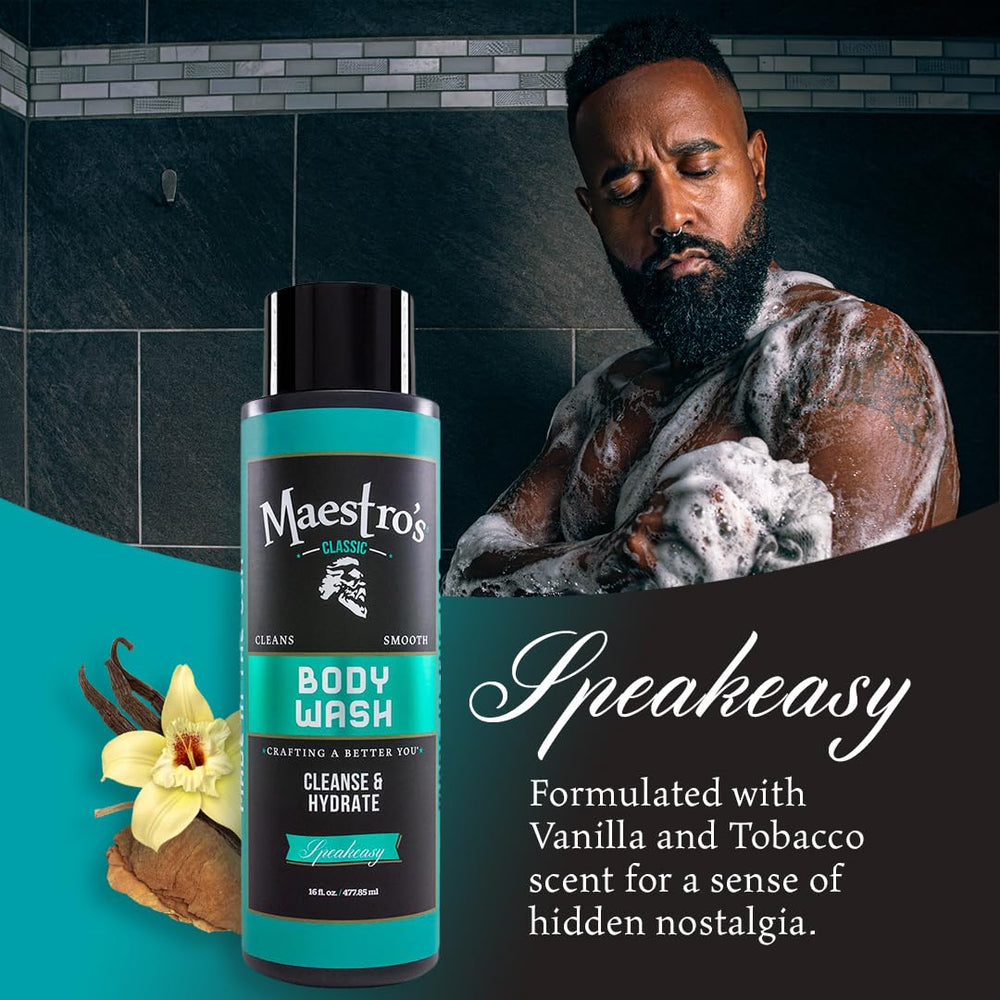 Gift-ready Maestro's Classic Bath Wash packaging for a stylish presentation.