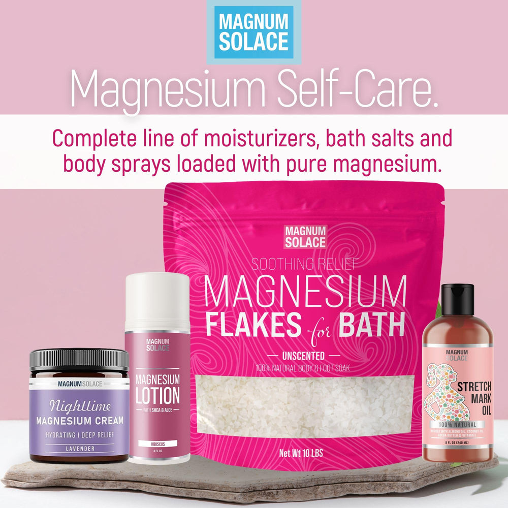Magnum Solace Dead Sea magnesium chloride origin label.