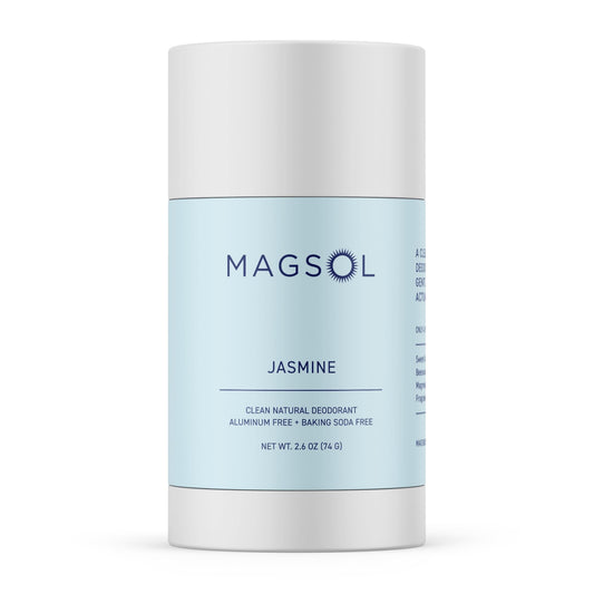 MAGSOL Magnesium Deodorant Jasmine stick shows a gentle, skin-friendly scent experience.