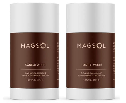 MagSol Organics MAGSOL deodorant bottle with sandalwood scent for all-day freshness