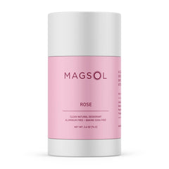 MAGSOL Rose deodorant application demonstrating smooth glide for daily freshness.
