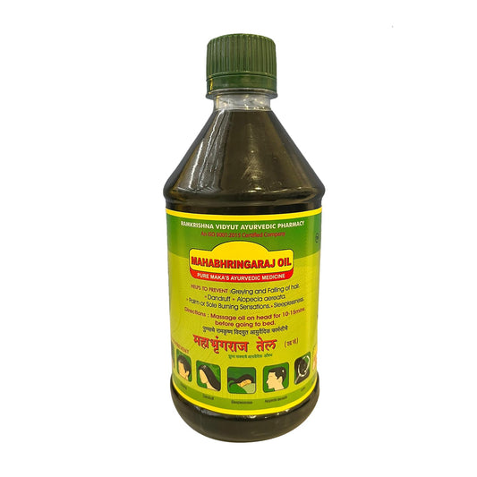 Mahabhringaraj Oil bottle front view for nourishing hair care and healthy scalp
