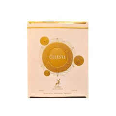Maison Alhambra Celeste label-detail, premium fragrance identity.