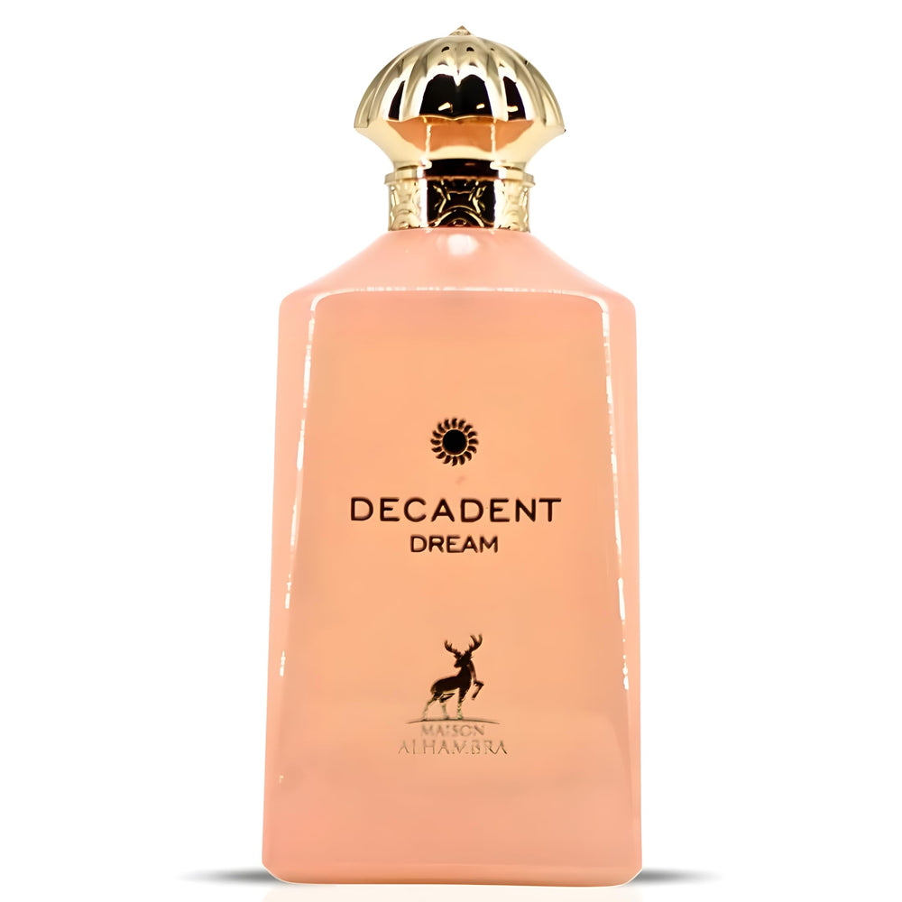 Maison Alhambra Decadent Dream bottle with pear opening, ideal for evening wear.