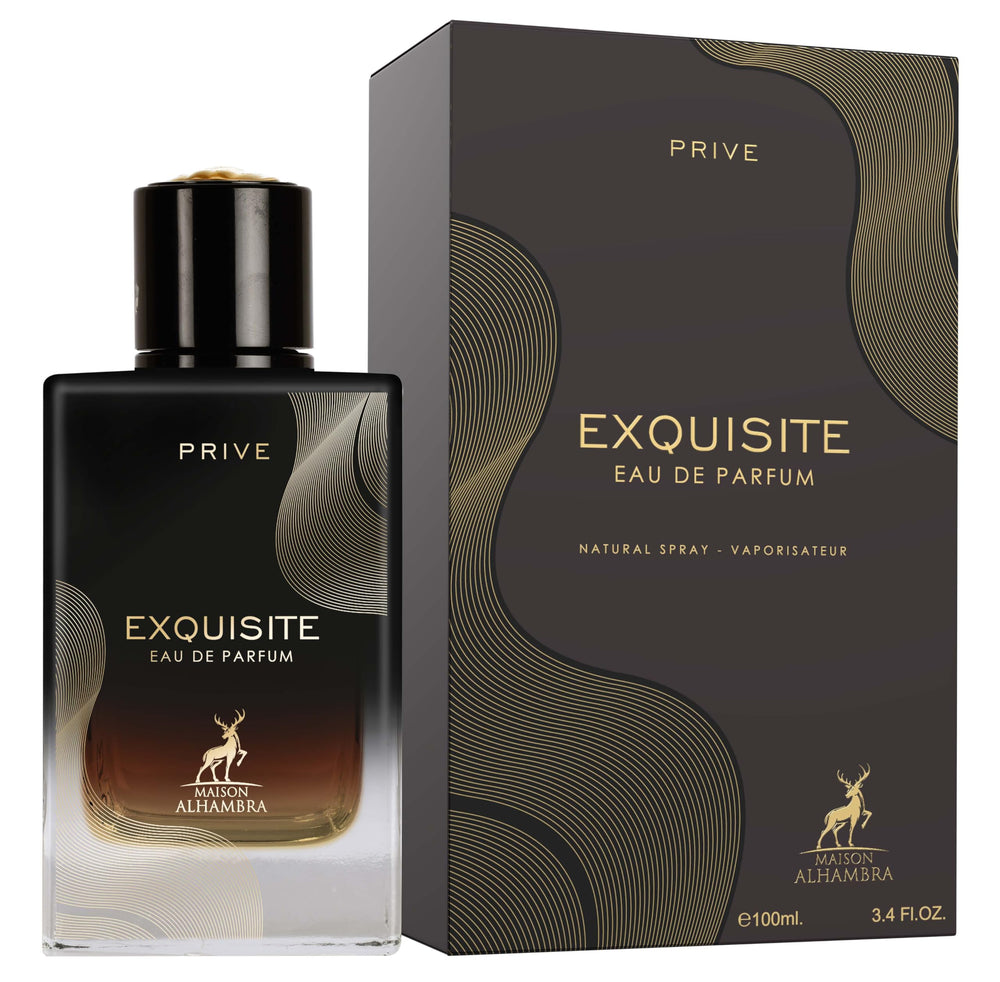 Maison Alhambra Exquisite Privé packaging close-up highlighting premium presentation for gifting.