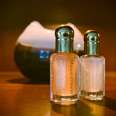 Pink Musk on vanity with soft fragrance ambiance