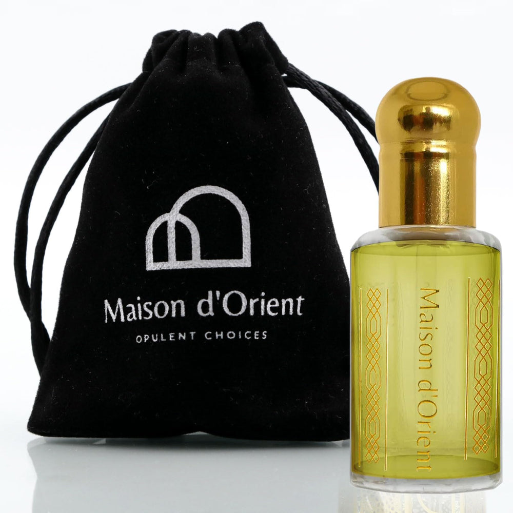 Maison d'Orient Sands 12ml bottle closeup, travel-friendly pocket fragrance.