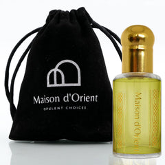 Maison d'Orient Sands 12ml bottle closeup, travel-friendly pocket fragrance.