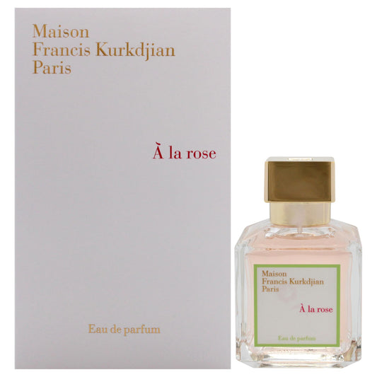Maison Francis Kurkdjian A La Rose bottle on vanity for daily elegance.