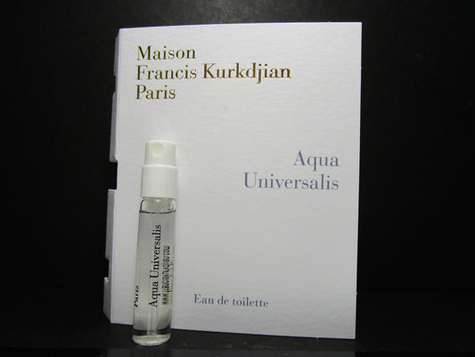 Maison Francis Kurkdjian Aqua Universalis 2ml vial spray for on-the-go freshness.