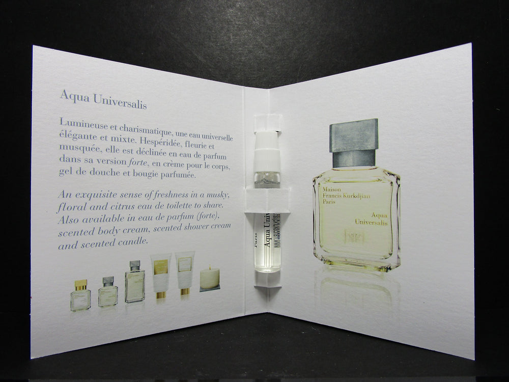 Compact travel fragrance vial of Aqua Universalis ideal for daily touch-ups.