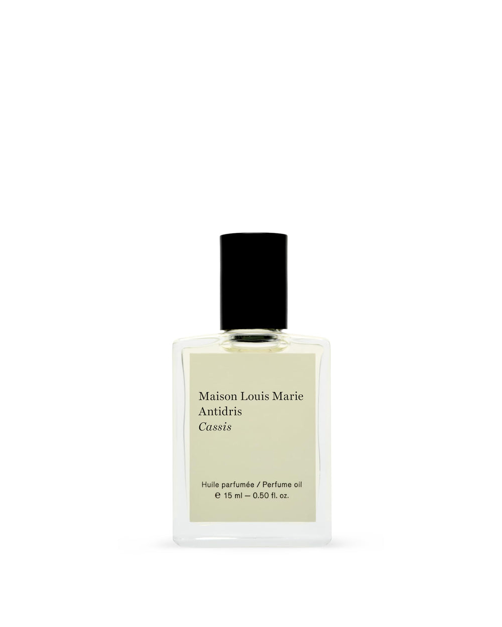 Maison Louis Marie Antidris Cassis roll-on bottle showing fruity floral fragrance for daily wear
