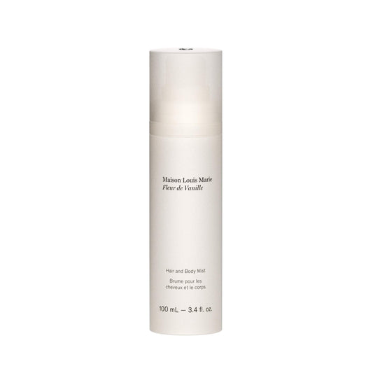 Maison Louis Marie Fleur de Vanille mist bottle—sleek packaging for refreshing hair and skin