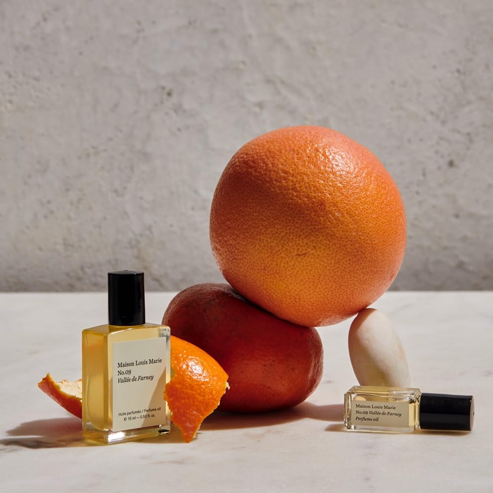 Maison Louis Marie No.09 roll-on cap shows secure, spill-free design.