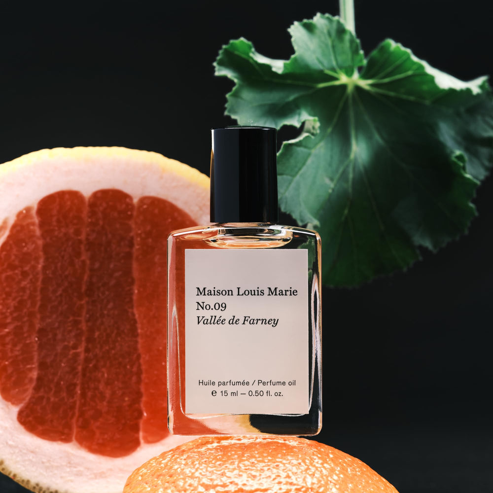Maison Louis Marie No.09 elegant packaging highlights vegan, cruelty-free promise.