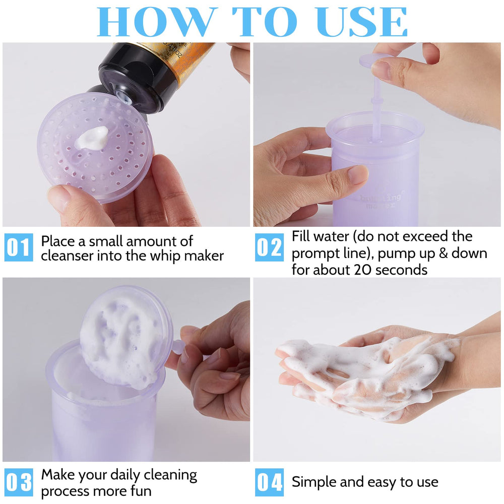 Maitys pink foam maker delivers soft, airy foam for gentle deep cleansing.