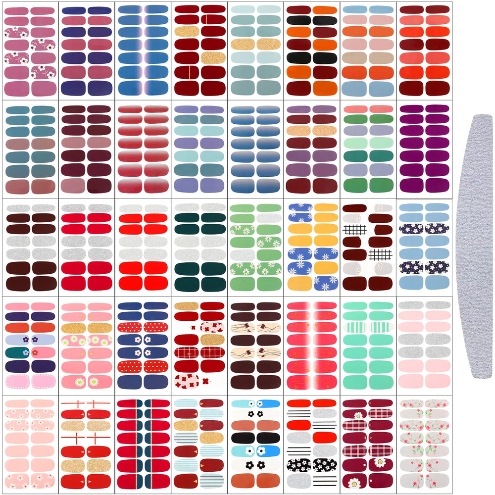 Maitys full-wrap nail stickers with flowers design for chic nails and easy application.