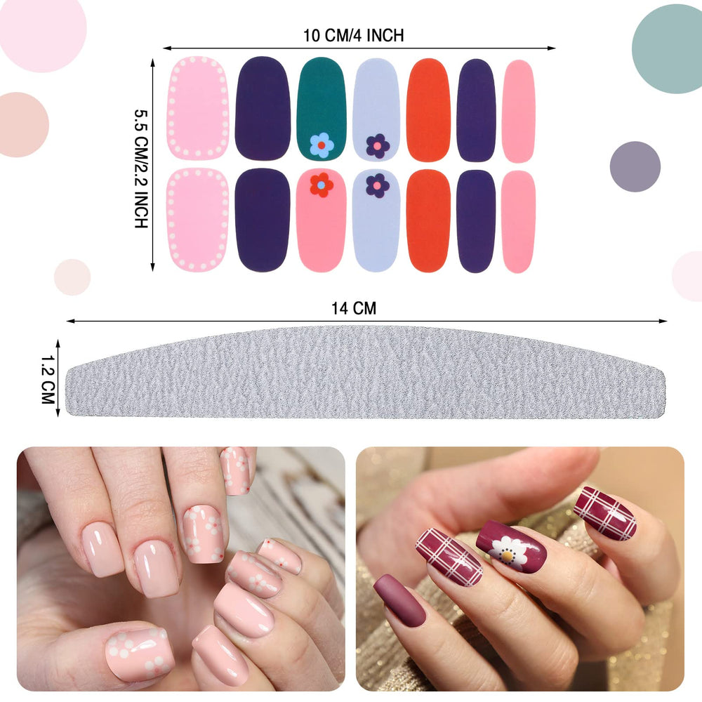 Maitys nail stickers offer colorful patterns for quick, vibrant at-home nail art.