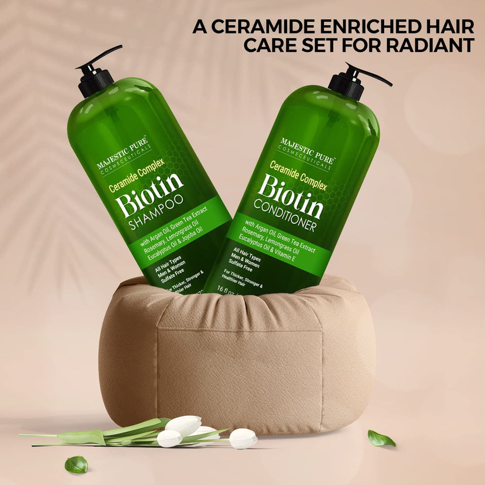 Majestic Pure Color-Safe label on bottle showing dyed-hair compatibility.