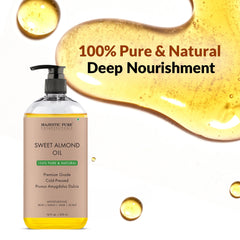 Majestic Pure Sweet Almond Oil amber bottle protects freshness