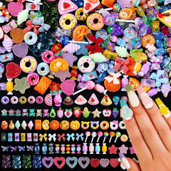 Major Dijit 3D nail charms variety including candy and cake for playful nail art