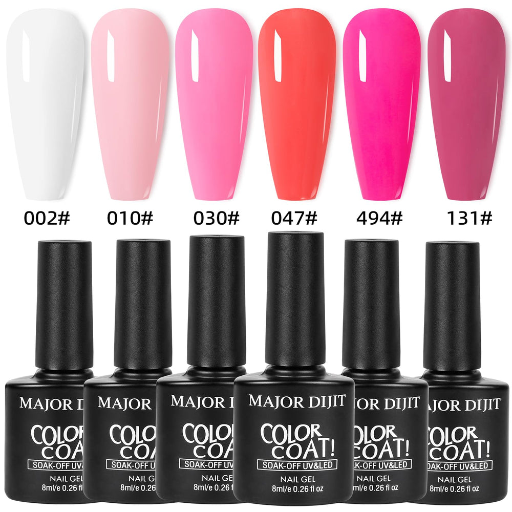 Major Dijit gel polish colors: classic shades for versatile home manicures.