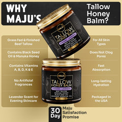 MAJU Tallow Honey Balm amber glass packaging preserves freshness and reduces waste